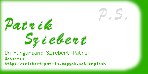 patrik sziebert business card